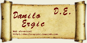 Danilo Ergić vizit kartica